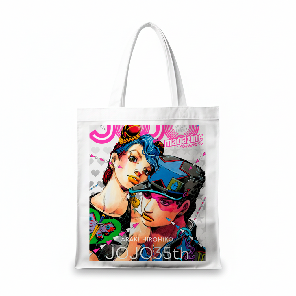 Сумка-шопер JoJo's Bizarre Adventure из габардина Белый (11864)