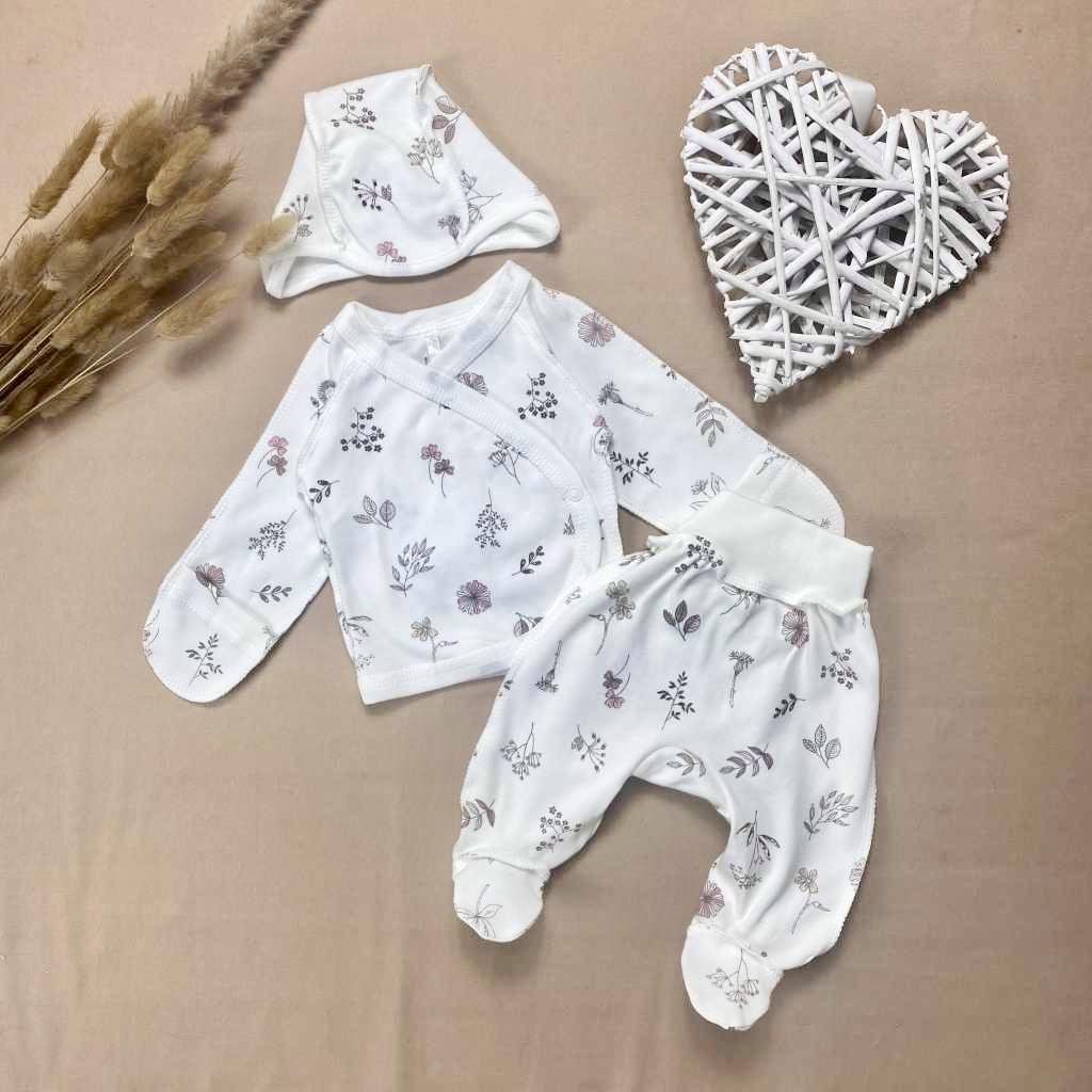 Комплект RoyalBaby Листочки и цветочки интерлок р. 56 3 шт. (143847-19270)