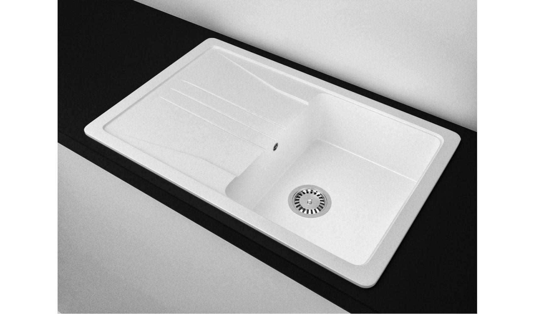 Кухонна мийка Lexona Ultra гранітна з краном Білий - фото 4