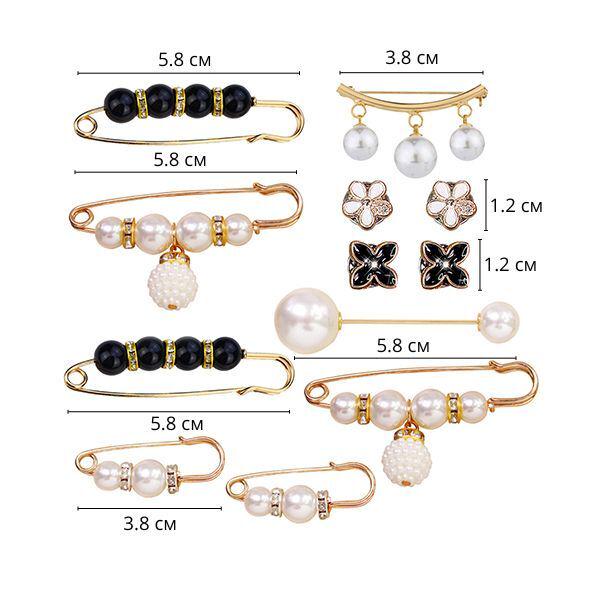 Набір брошок для одягу L00103 12 шт. (L00103) - фото 12