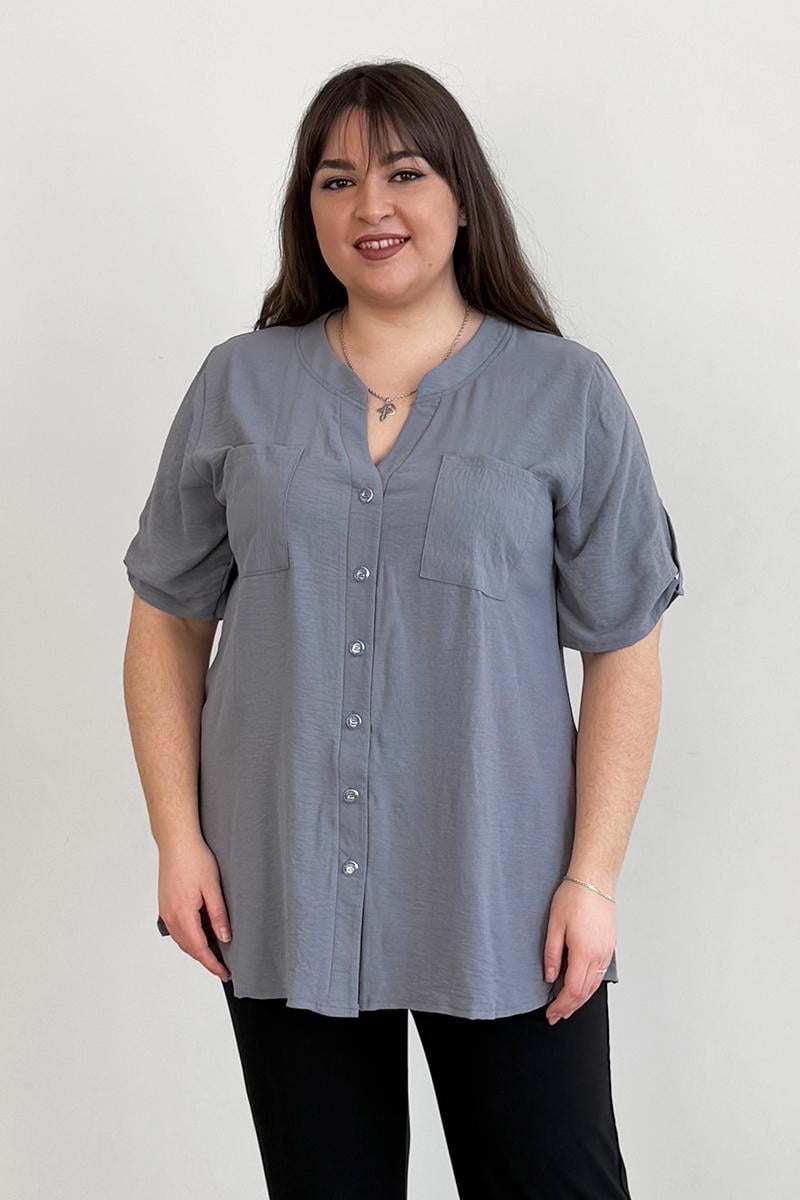 Рубашка батал женская PANNI Лада р. 52-54 Серый (Р2508252219)