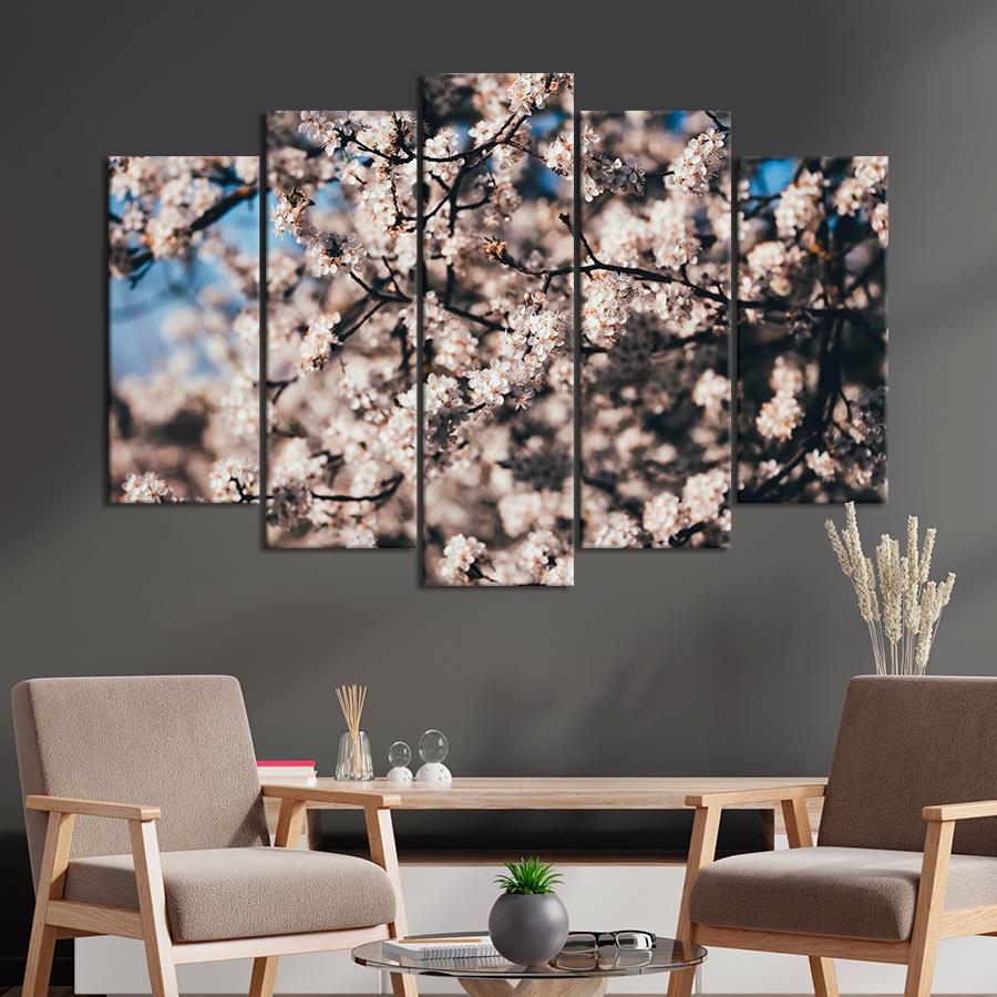 Картина цветы и растения Цветение вишни весной 137x85 см (A998-5)