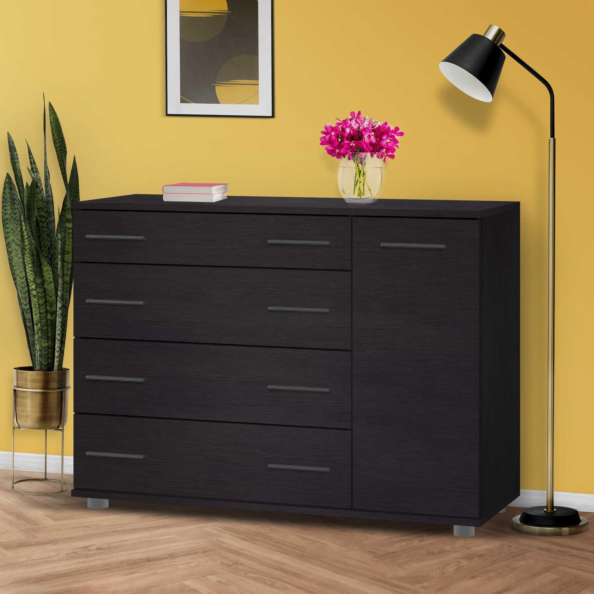 Комод для речей із шухлядами і дверима Венге темний (О-3в) - фото 2 Комод для речей із шухлядами і дверима Венге темний (О-3в) - фото 2