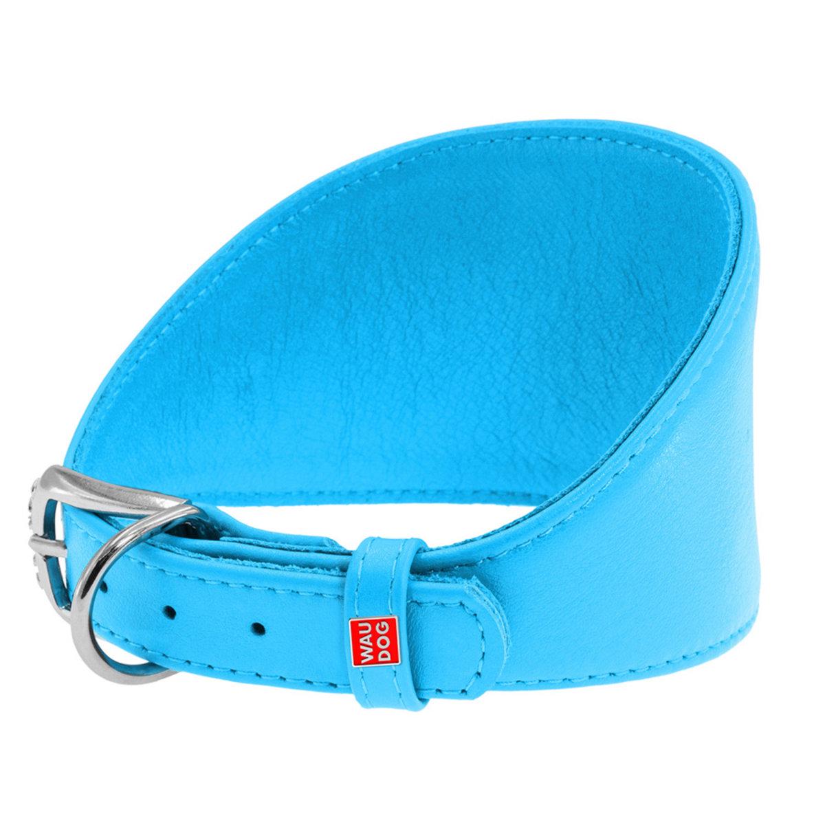 Нашийник Waudog Glamour 20 мм 34-40 см Блакитний