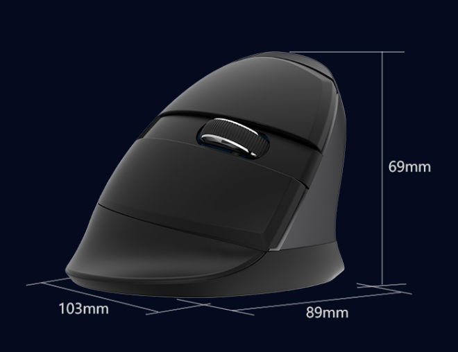 Мышь вертикальная бесшумная Delux M618 Mini DB Wireless - фото 2