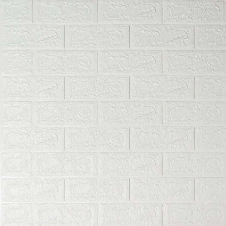 Панель самоклеящаяся 3D Sticker Wall звукоизоляционная 700x770x5 мм кирпич Белый