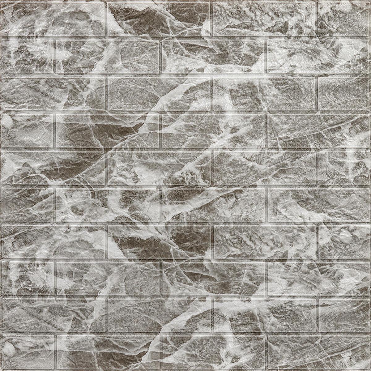 3D-панель декоративная самоклейка под кирпич 700х770х5 мм Черный мрамор (SW-00000036)