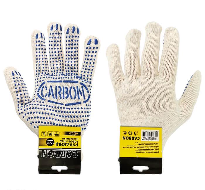 Перчатки рабочие утолщенные Carbon точка 50 пар Белый (2024)