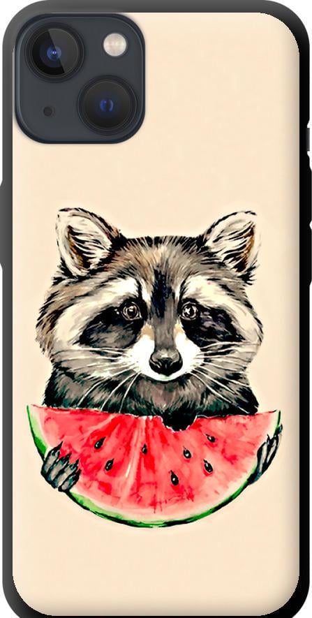 Чехол на iPhone 13 Енотик с арбузом (4605b-2374-42517)