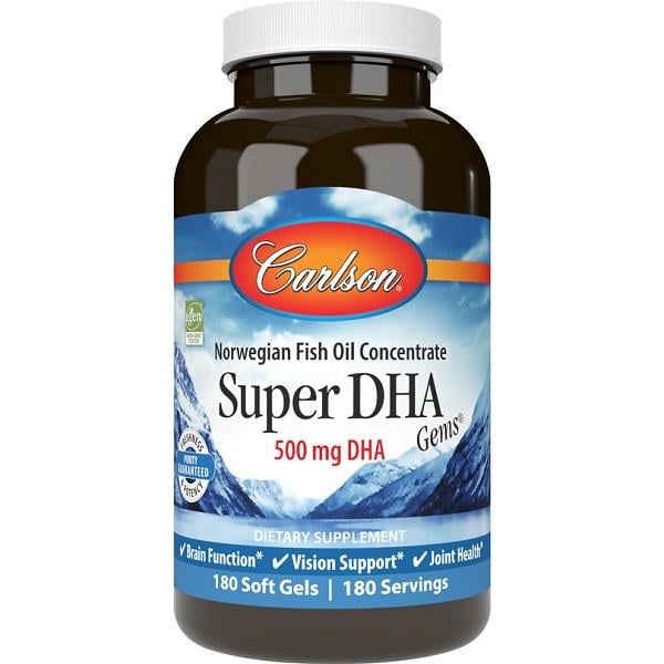 Омега 3 Carlson Labs Super DHA Gems 500 мг 180 Soft Gels