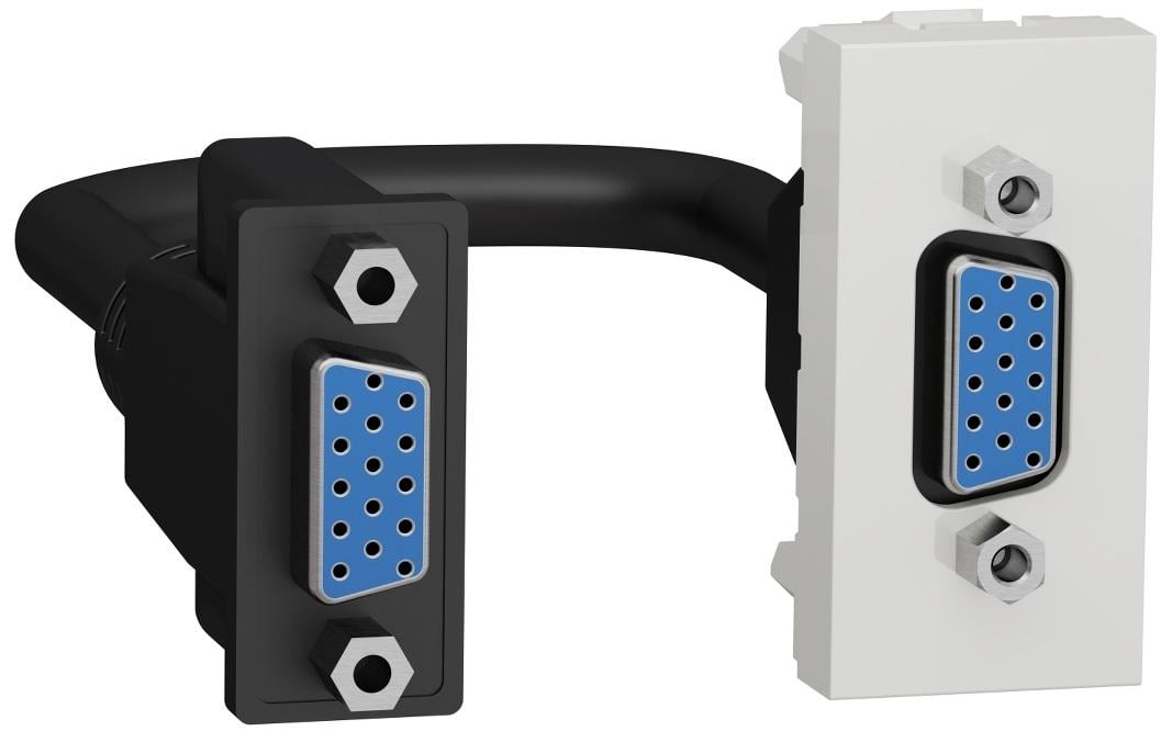 Розетка Schneider Electric ABS-UV Unica HD15 female VGA 1 модуль Белый (NU343218)