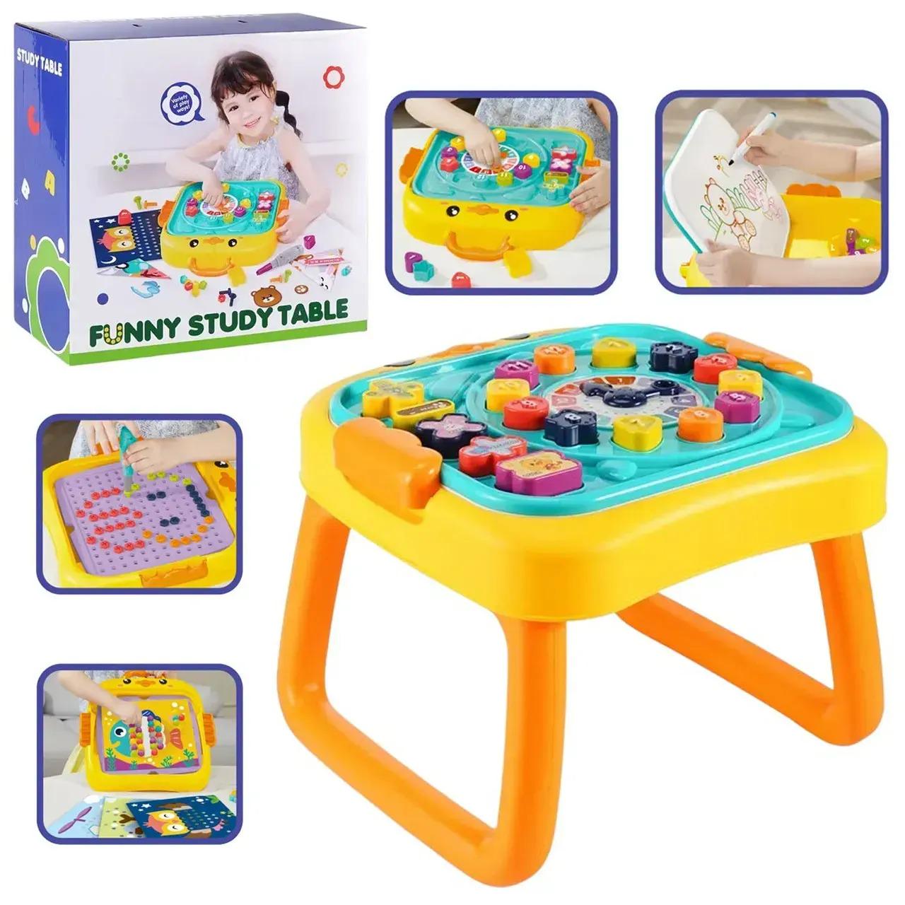 Детский игровой столик с мозаикой/доской пиши-вытирай (29482121)