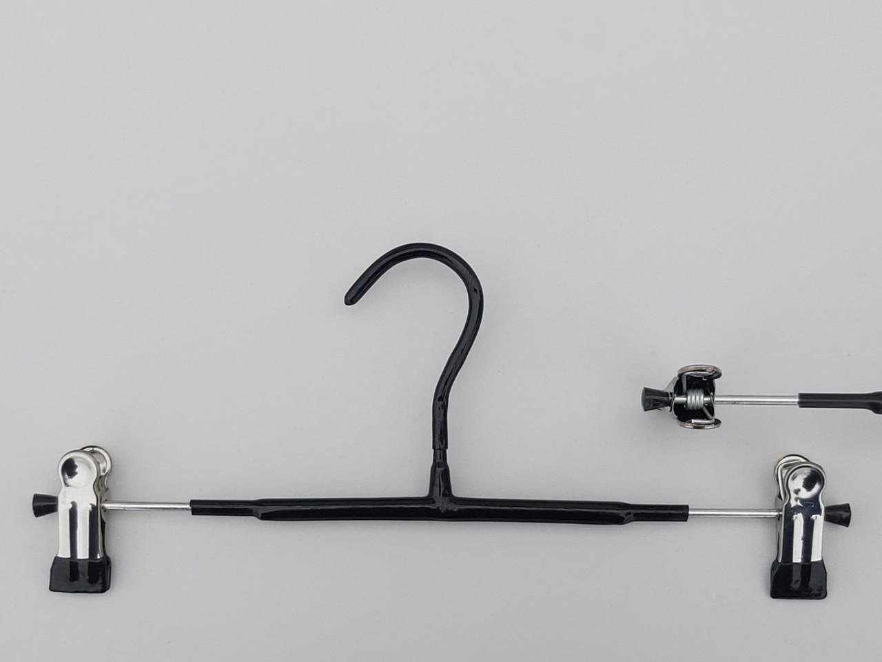 Плічка металеві для брюк і спідниць Hanger 30 см з прищіпками в силіконовому покритті Чорний (6038435)
