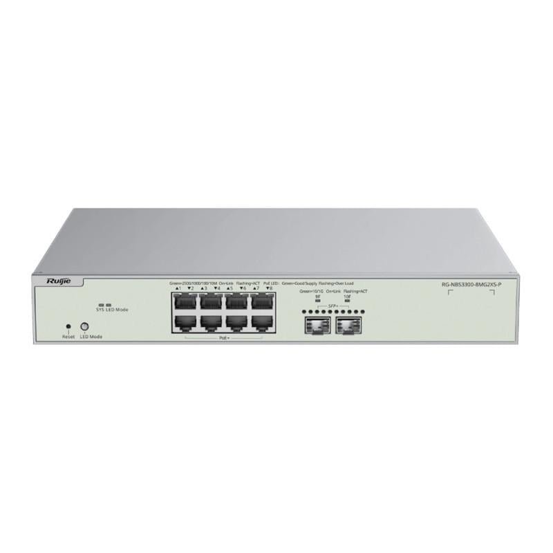 Коммутатор управляемый Ruijie RG-NBS3300-8MG2XS-P PoE 10 портов (3103387574)