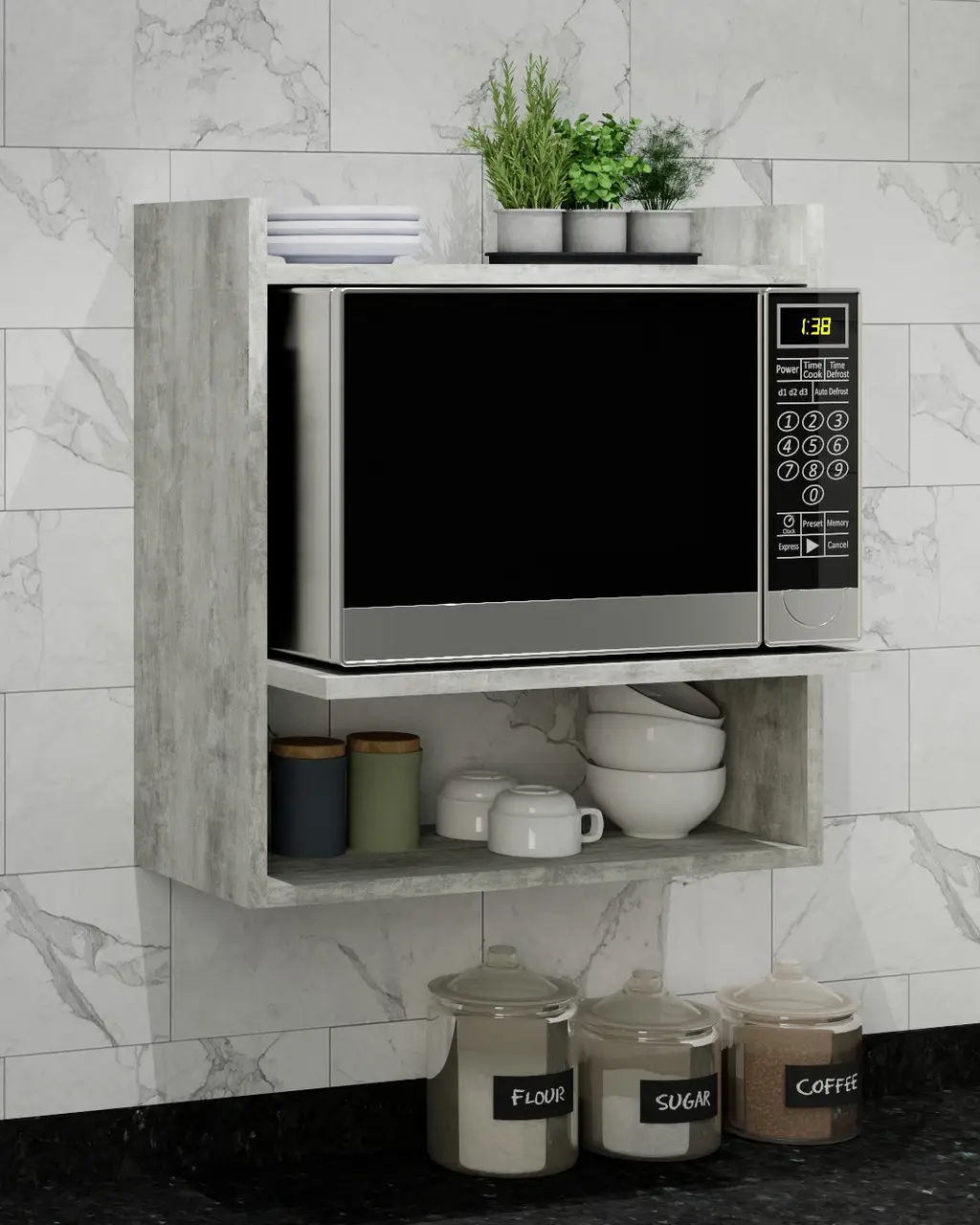 Полка для микроволновки Бетон (Мікро-5-3) Полка для микроволновки Бетон (Мікро-5-3)