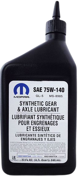 Трансмісійна олива Mopar Gear Oil 75W-140 GL-5 1 л (68218657AB)