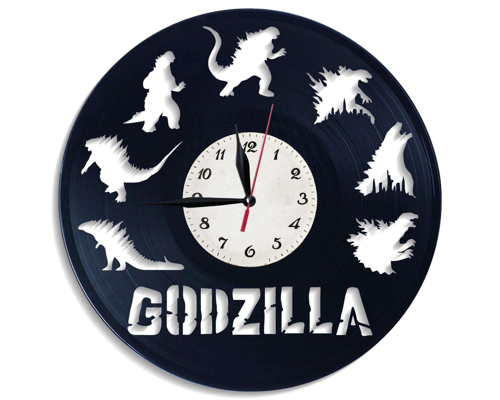 Часы настенные Годзилла 2639 из виниловой пластинки