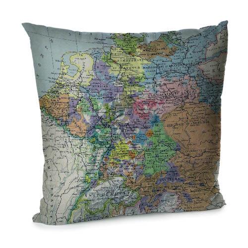 Подушка диванная Карта с бархата 45x45 см (45BP_JOY006)
