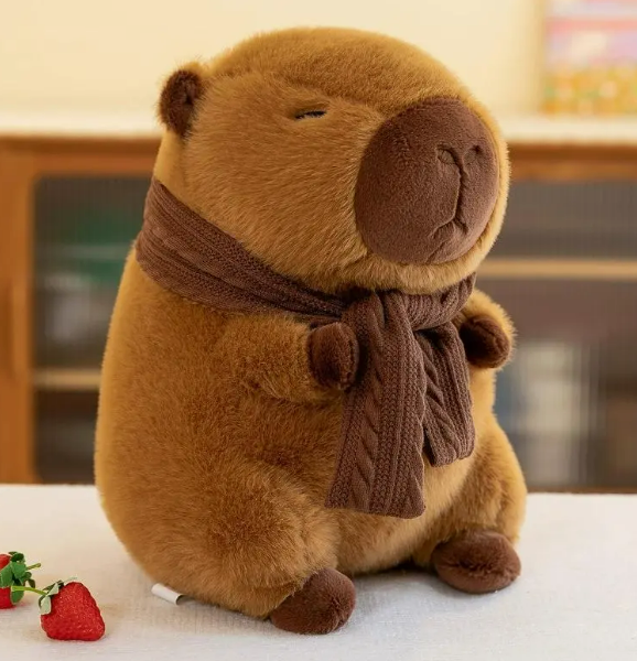 Мягкая игрушка для детей Капибара с шарфом 20 см (2620232504) Мягкая игрушка для детей Капибара с шарфом 20 см (2620232504)