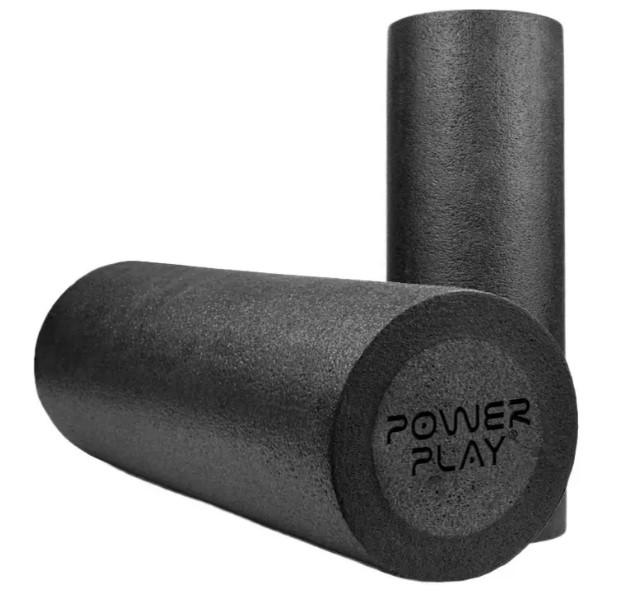 Массажный ролик гладкий PowerPlay 4021 Fitness Roller 90x15 см Черный (60836) - фото 3