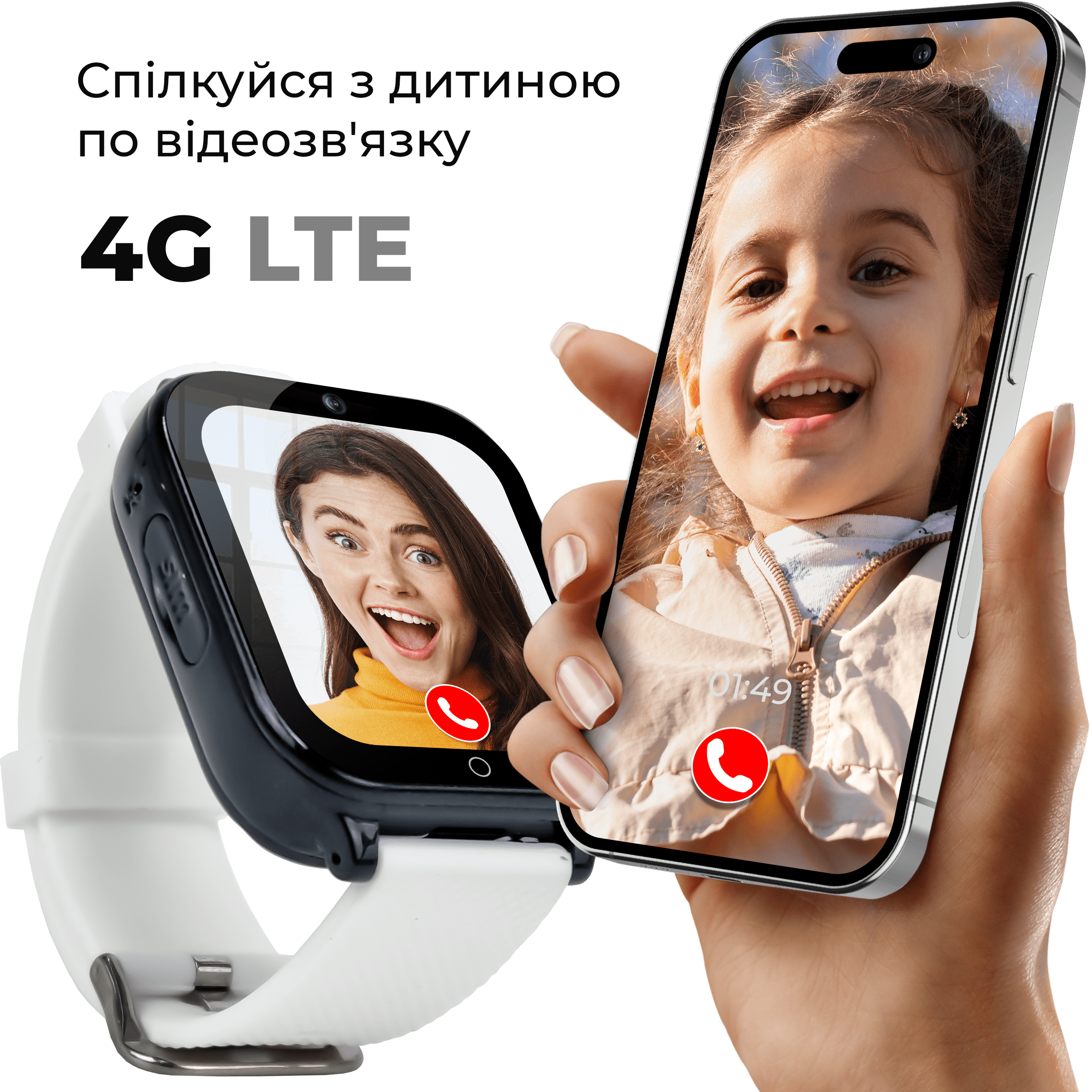 Смарт-годинник JETIX DF100 Pro c 4G відеодзвінком вібродзвінком та вологозахистом IP67 White (8927277) - фото 2