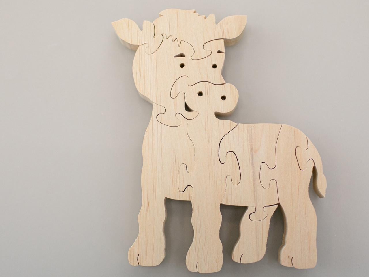 Экопазл деревянный под раскраску Теленок 9 элементов 12х10 см (1445361542)