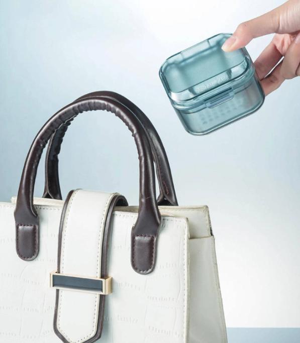 Бокс-контейнер для хранения зубных протезов/ортодонтических ретейнеров/брекетов Голубой (79611833) - фото 4