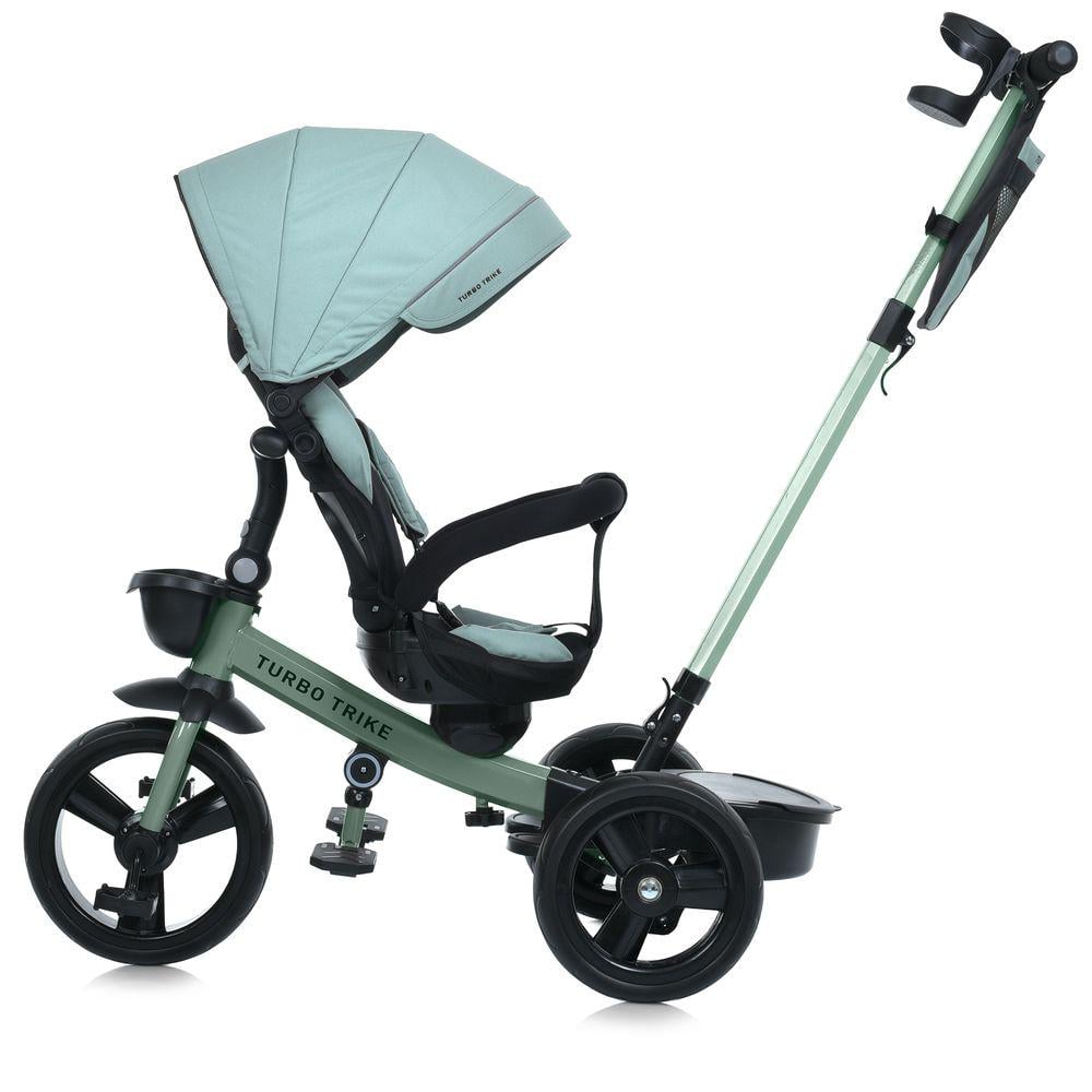 Велосипед триколісний Turbo Trike MT 1001-1 з батьківською ручкою і поворотним сидінням Зелений - фото 3