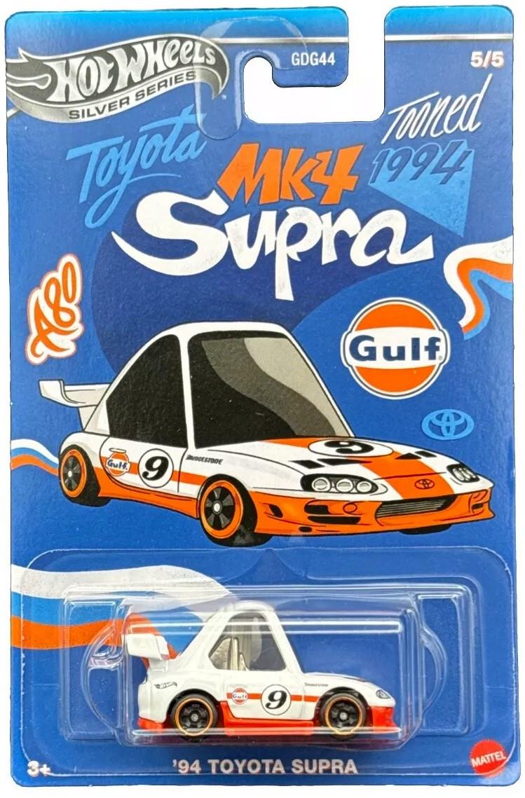 Игрушечная машинка Hot Wheels 94 Toyota Supra Mk4 2025 Tooned Gulf 5/5 Silver Series (JCB65) Игрушечная машинка Hot Wheels 94 Toyota Supra Mk4 2025 Tooned Gulf 5/5 Silver Series (JCB65)