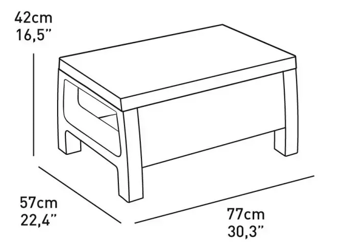 Столик садовый Keter Corfu Table Графит (241945) - фото 2 Столик садовый Keter Corfu Table Графит (241945) - фото 2