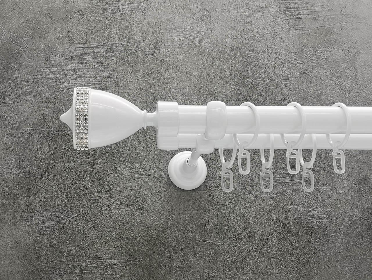 Карниз Quadrum Етерния гладкая штанга двойной открытый 25/19 мм 160 см Белый (46976706)