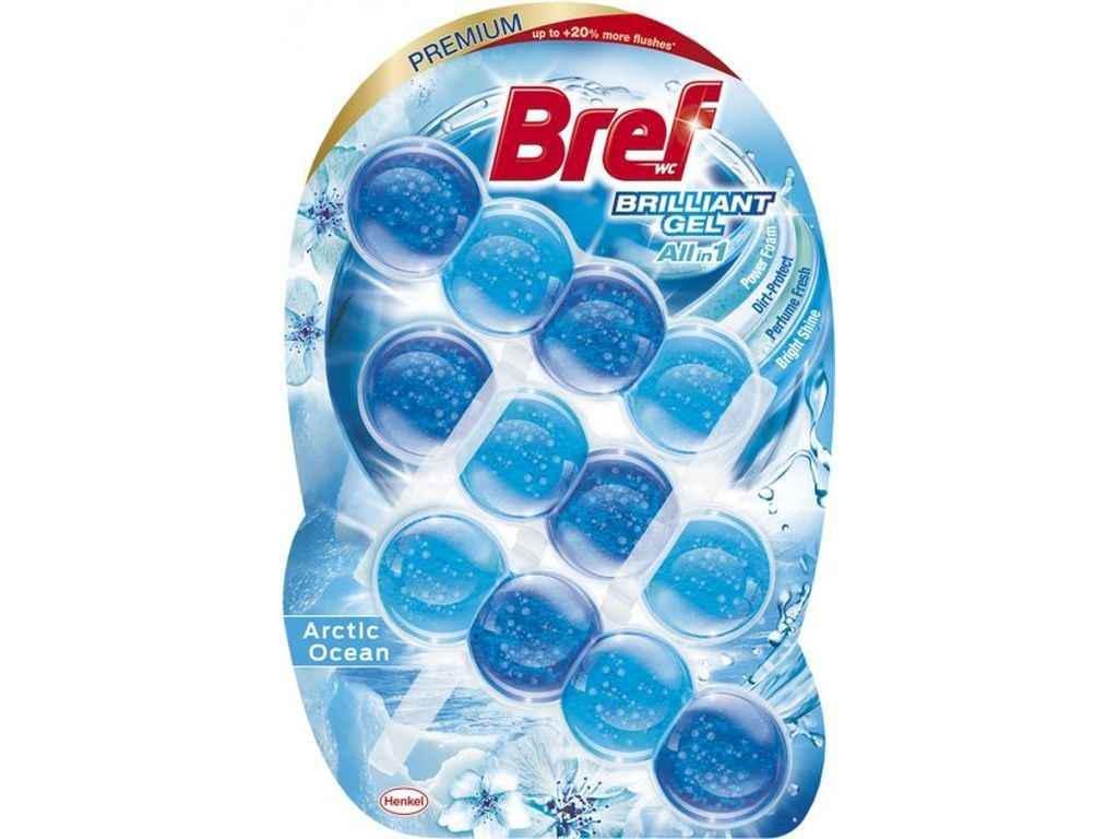 Блок для туалетів Bref Блискучий гель Арктичний океан 42 г 3 шт. (764675)