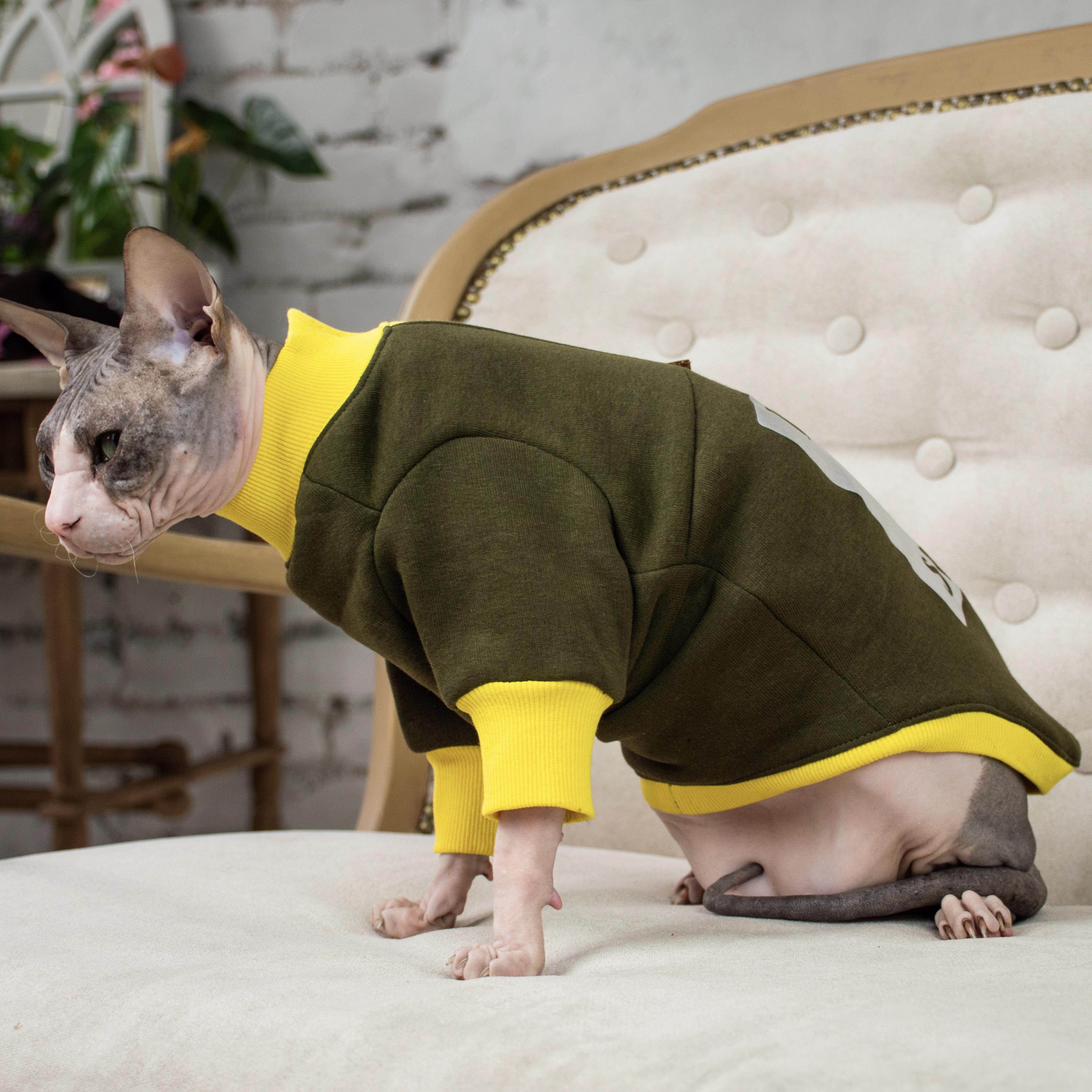 Кофта для котів з рукавами тепла Style Pets ILMSPH M Khaki (367M)