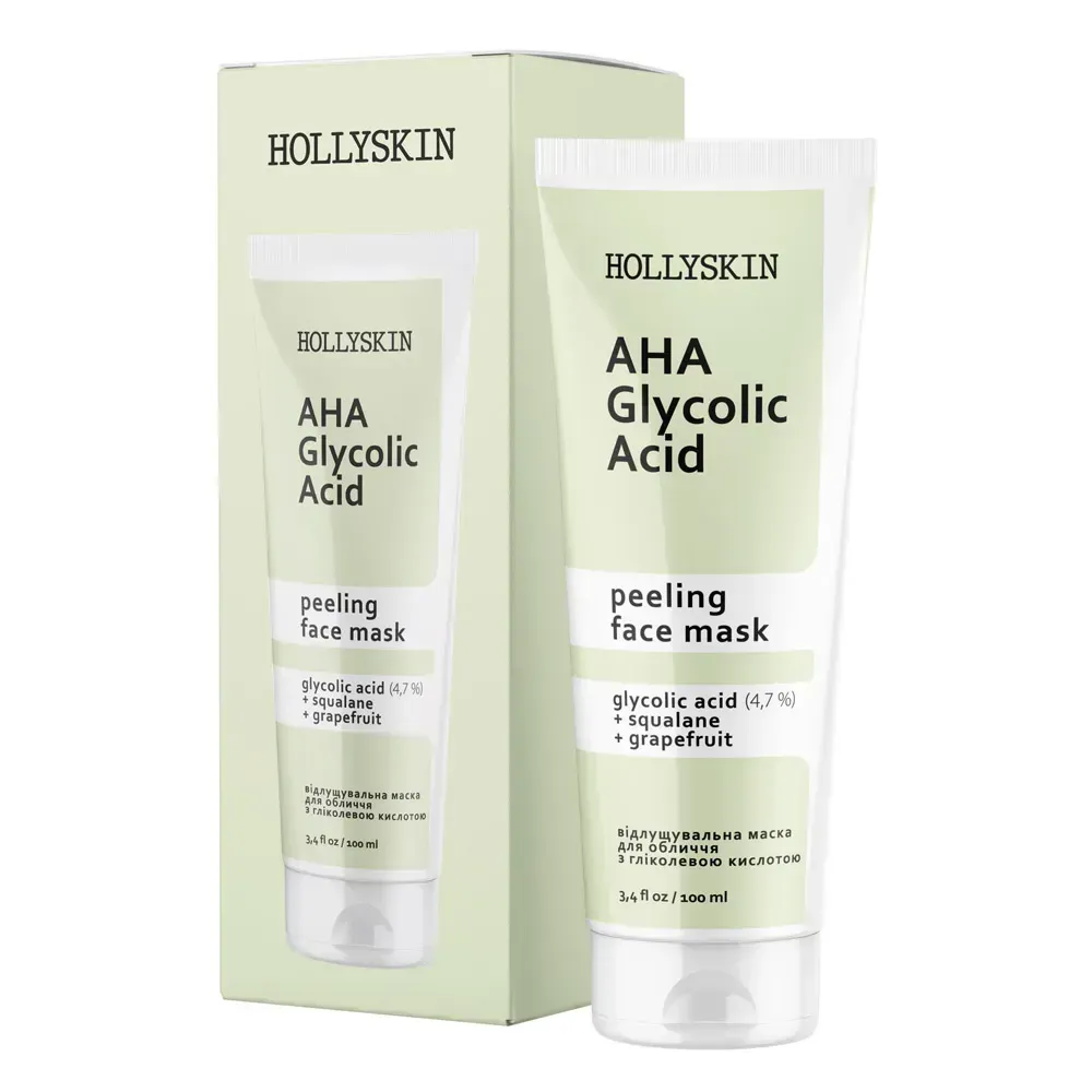 Маска для обличчя відлущувальна HOLLYSKIN Glycolic AHA Acid з гліколевою кислотою 100 мл (0032h)