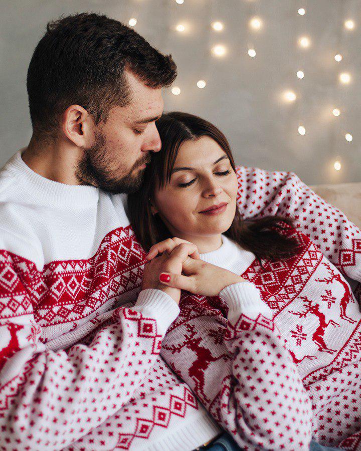 Светр новорічний жіночий Вишиваночка р. 52 Білий (2084) - фото 3