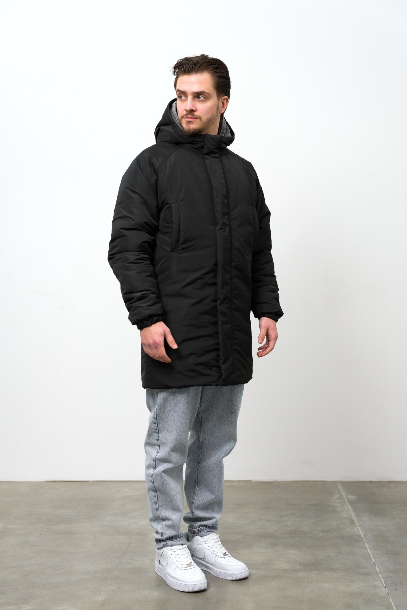 Куртка-парка зимова чоловіча Without Snowman подовжена 2XL/3XL Black (XXL 8056126 8056127) - фото 2 Куртка-парка зимова чоловіча Without Snowman подовжена 2XL/3XL Black (XXL 8056126 8056127) - фото 2