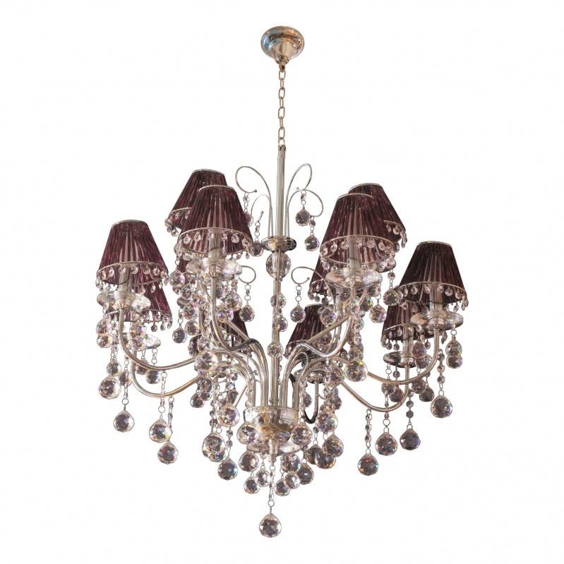 Люстра подвесная классическая Brille BCL-263S/12 E14 с абажуром