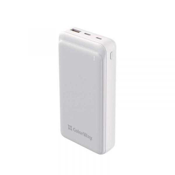 Повербанк ColorWay Slim 20000 mAh White (CW-PB200LPG3WT-PD)