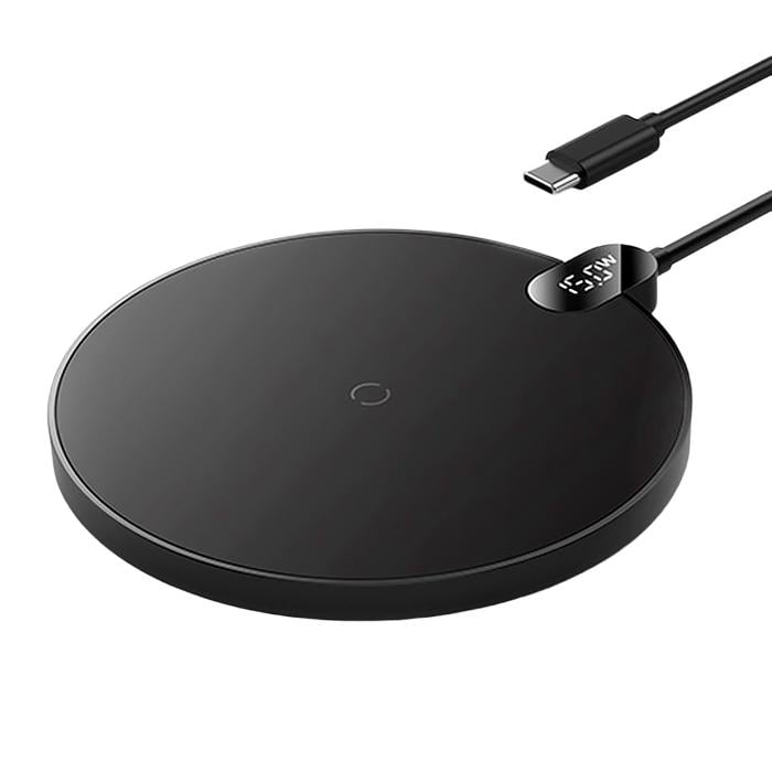 Зарядное устройство для телефона беспроводное BASEUS 15W Digital LED Display Gen 2 Wireless Charger Black (CCED000001)