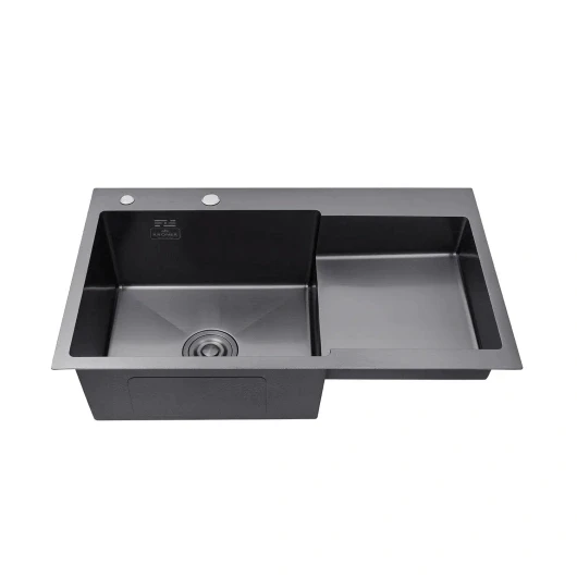 Мойка кухонная Kroner KRP PVD Schwarze 7848LHM (2667608033)