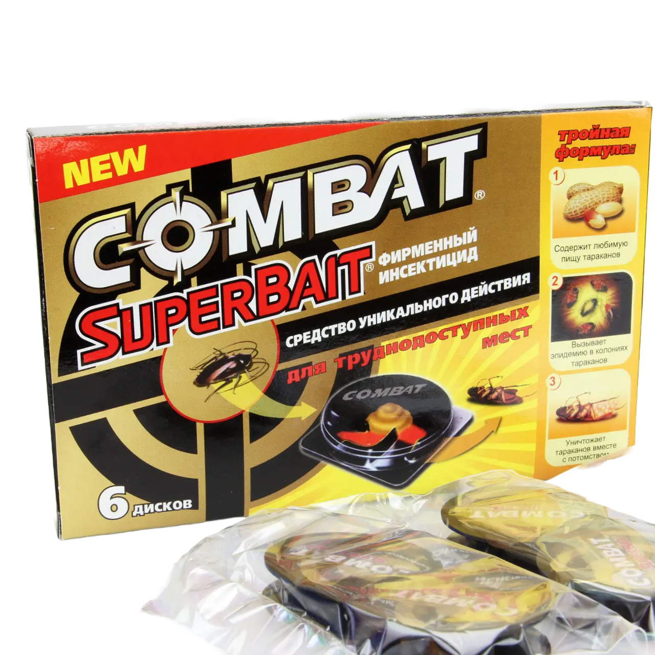 ᐉ Ловушки от тараканов и муравьев Combat SuperBait 6 шт. (32468 ...