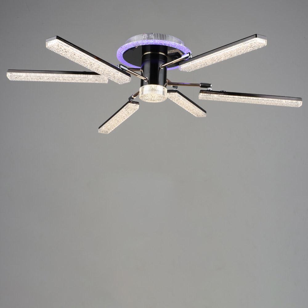 Люстра потолочная светодиодная Light House SRS-19609/6 GD/BK 76W Черный/Золотой