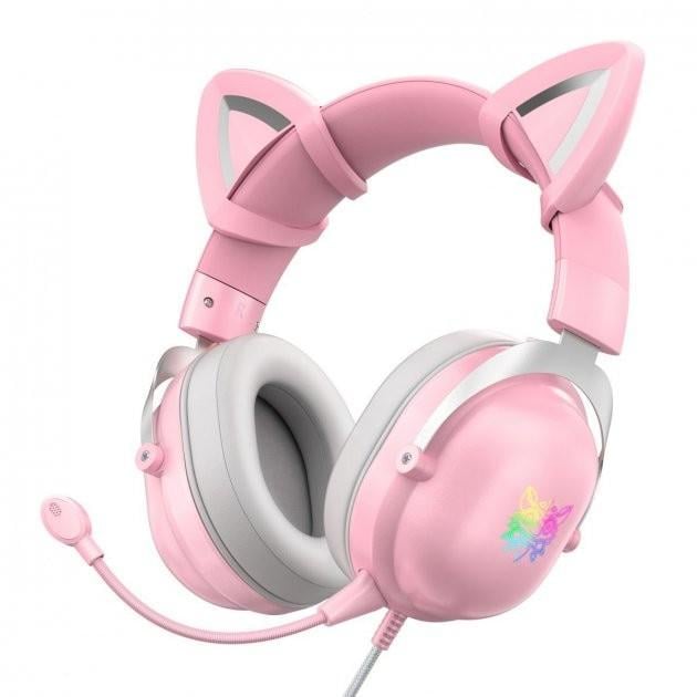 Навушники ONIKUMA Gaming CAT with LED X11, USB + 3,5 мм pink