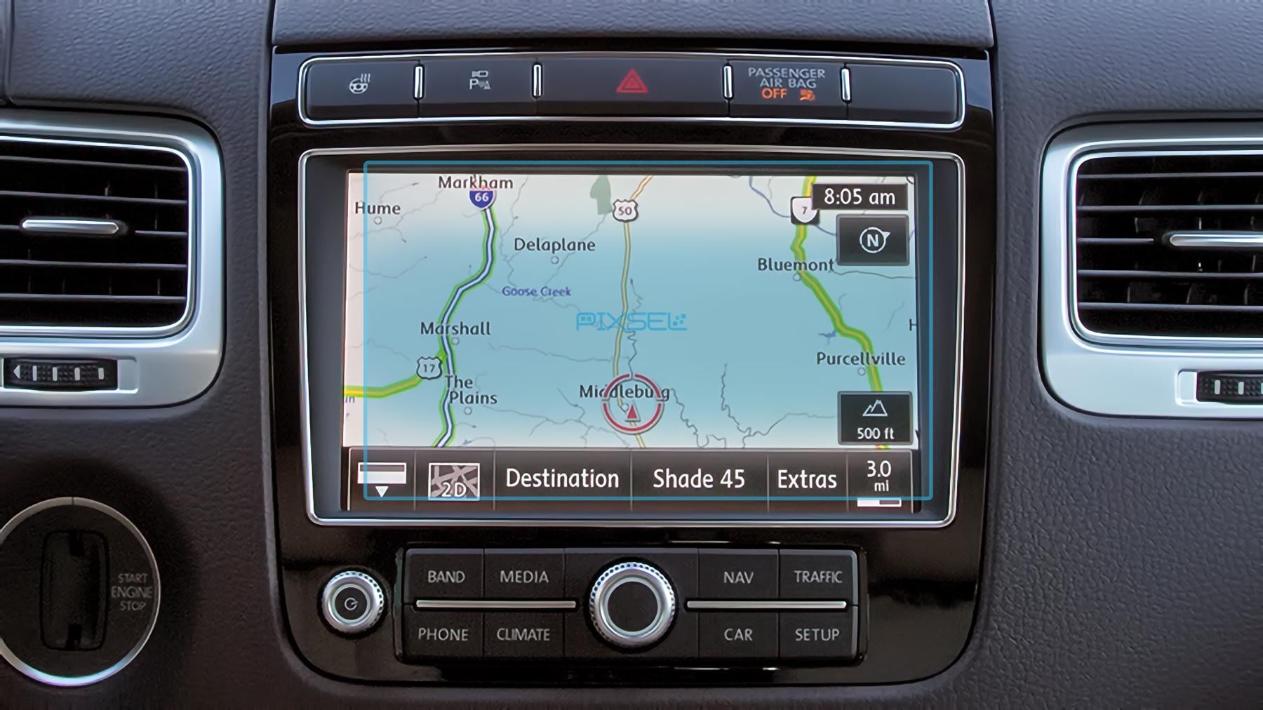 Защитное стекло Pixsel гибридное матовое на монитор Volkswagen TOUAREG-7,9" 2010-2018