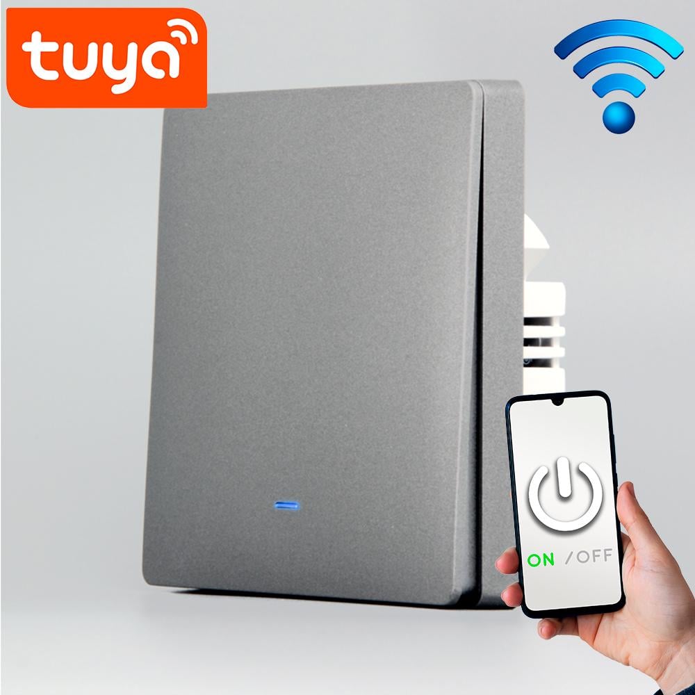 Выключатель Tuya Zigbee 2 клавиши без нуля Серый - фото 10 Выключатель Tuya Zigbee 2 клавиши без нуля Серый - фото 10