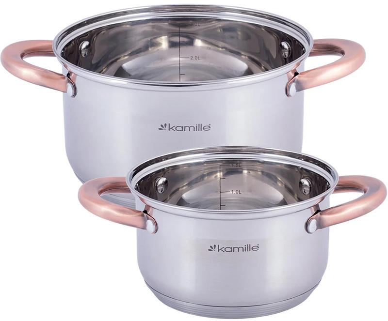 Набір каструль Catalin із нержавіючої сталі з мірною шкалою 1,5/3 л - фото 2 Набір каструль Catalin із нержавіючої сталі з мірною шкалою 1,5/3 л - фото 2