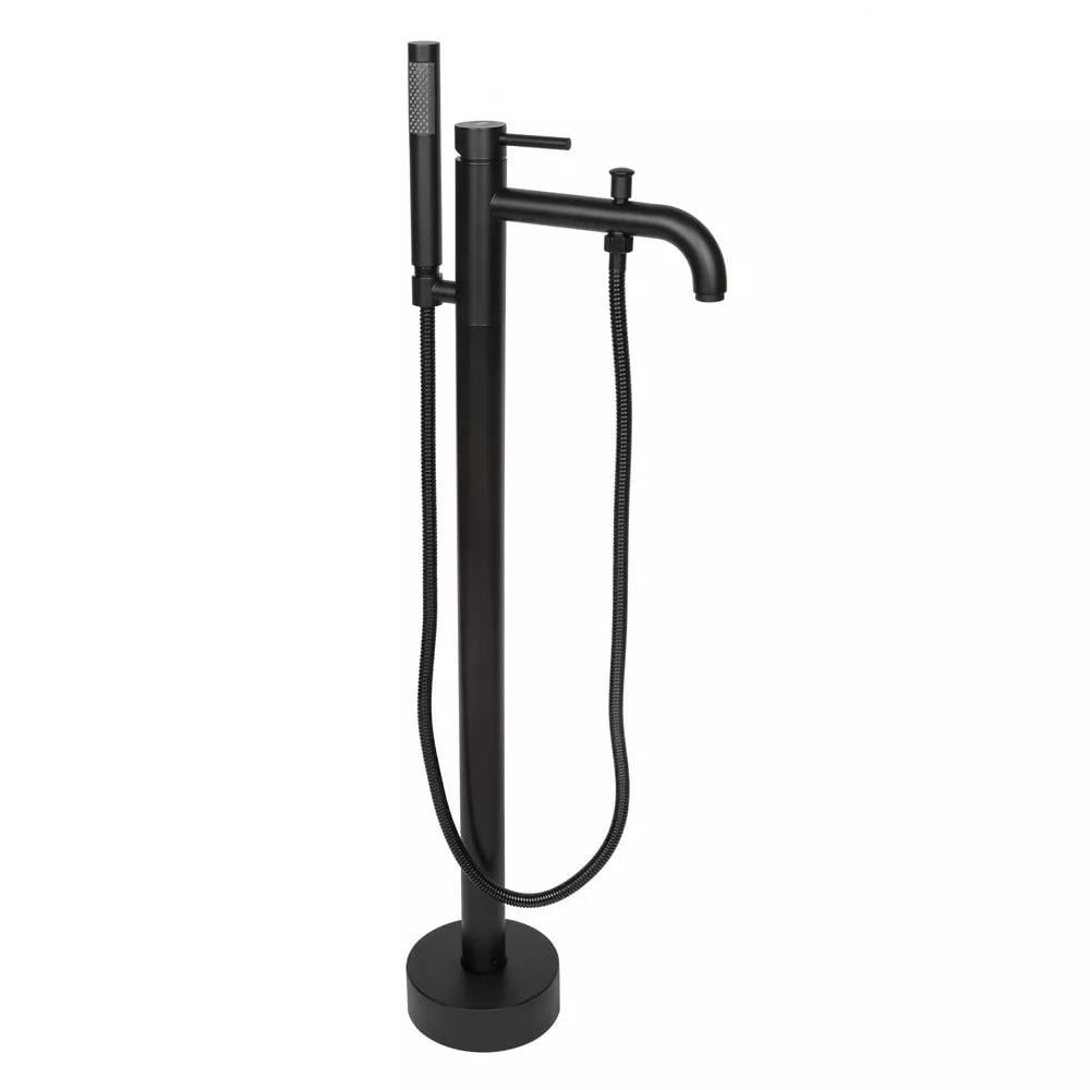 Змішувач для ванни підлоговий Wezer EKO19A-01-Black з нержавіючої сталі Чорний