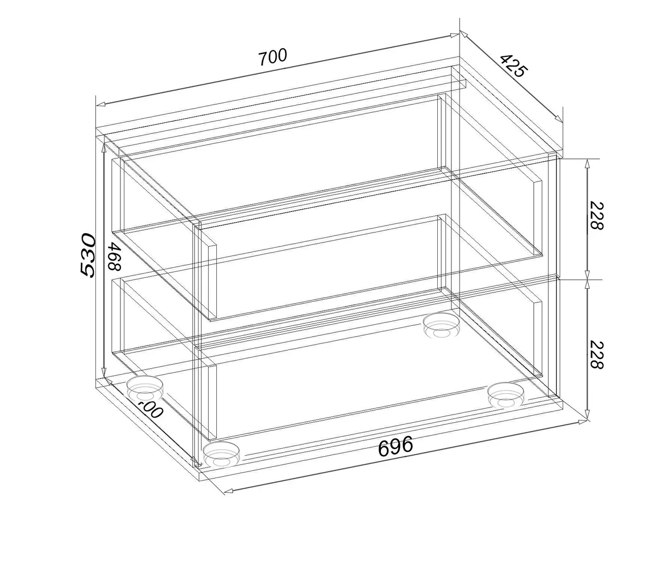 Тумба-комод в гостиную Kontinent К-12 70х42,5х53 см Белый (62363303) - фото 2