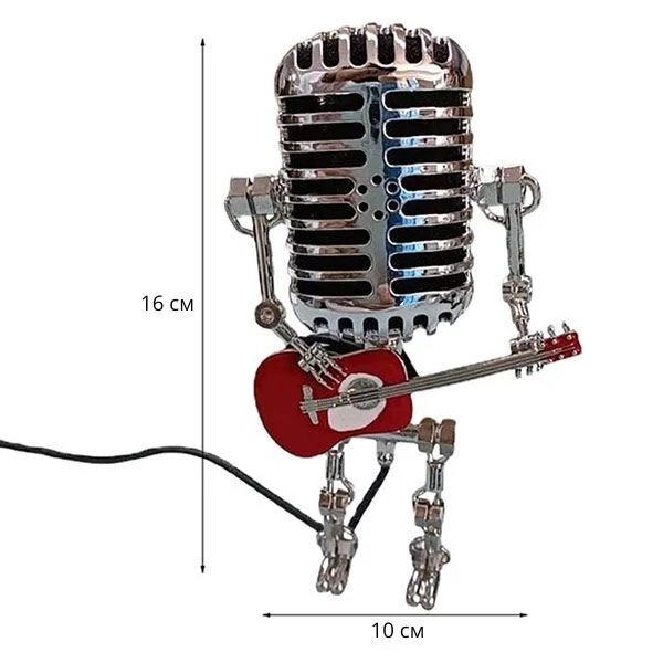 Світильник настільний у вигляді ретро-мікрофону (C01293) - фото 7 Світильник настільний у вигляді ретро-мікрофону (C01293) - фото 7