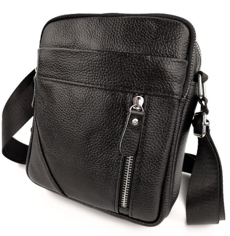Сумка мужская Tiding Bag кожаная через плечо Черный (M38-10131A)